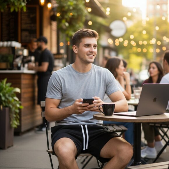 Divided by HM Men’s Sweat Shorts Black Elastic Waist Size M - Picture 6 of 7